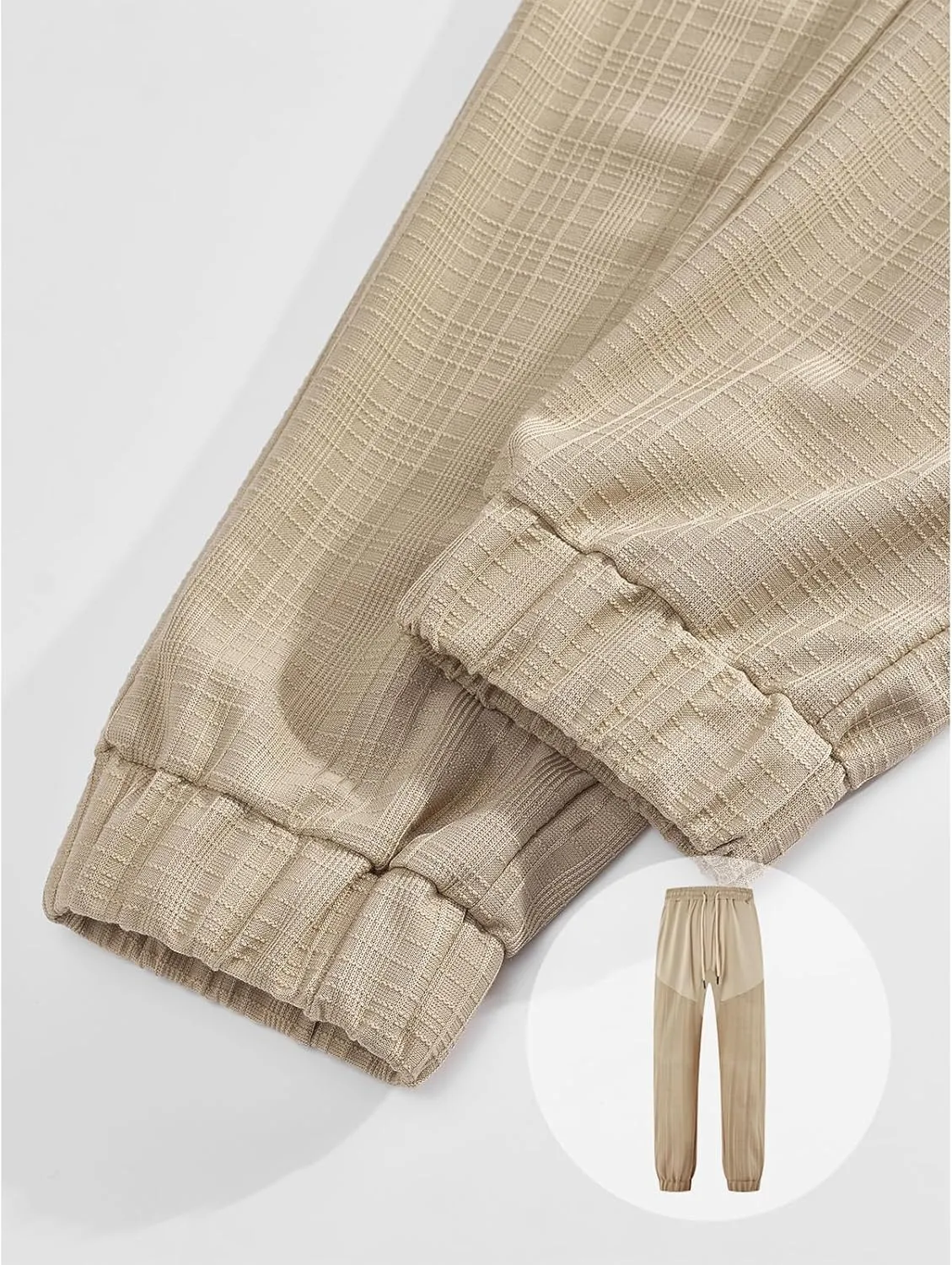 Linen Pants Men Casual Loose Joggers Athletic Sweatpants Elastic Drawstring Waist Pants Lightweight Breathable Trousers