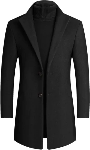 long coat men Lengthened Prom Formal Jacket Suit Long Sleeved Stand-collar Trench Fit Banquet Mid Long Peacoat Coats