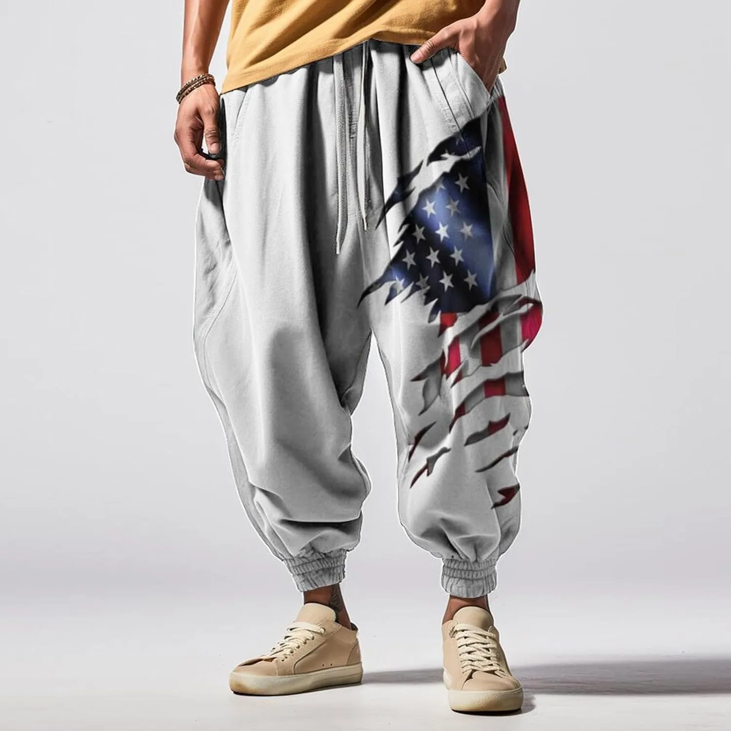 Long Sports Pants Print Fashion Street Feel Casual Sweatpants Mens Japanese Art Graphic Printed Casual Pants Hammer