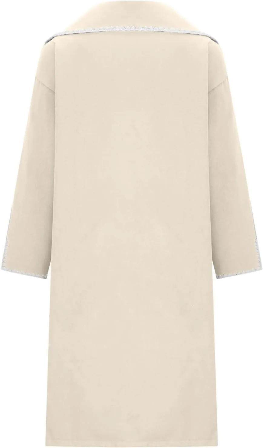 Long Trench Coats for Women Casual Winter Notched Lapel Open Front Pea Coat Wool Blend Comfy Over Coats With Pockets