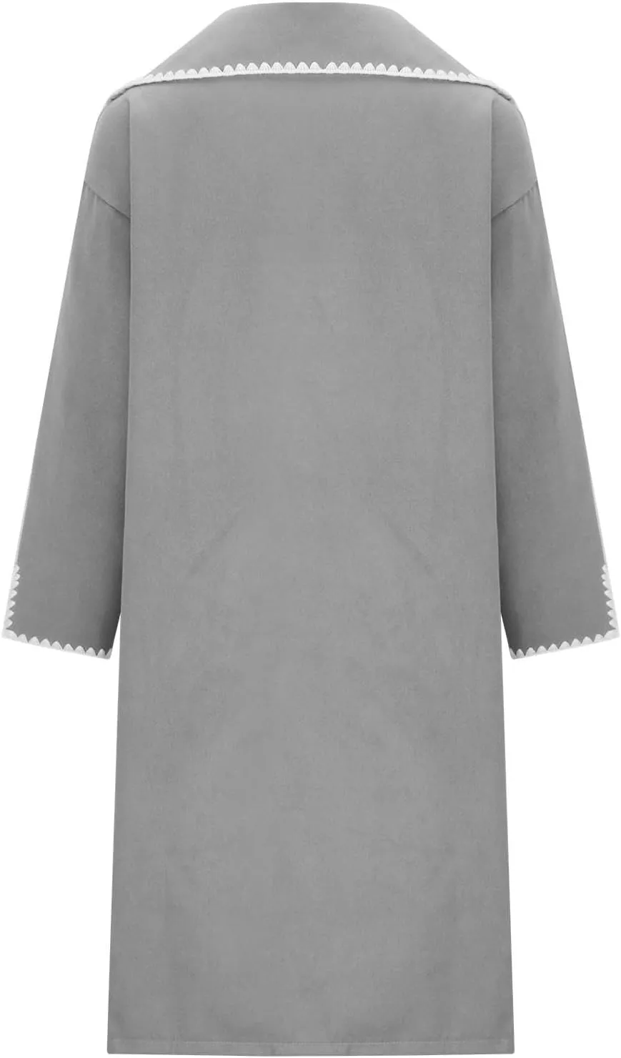 Long Trench Coats for Women Casual Winter Notched Lapel Open Front Pea Coat Wool Blend Comfy Over Coats With Pockets
