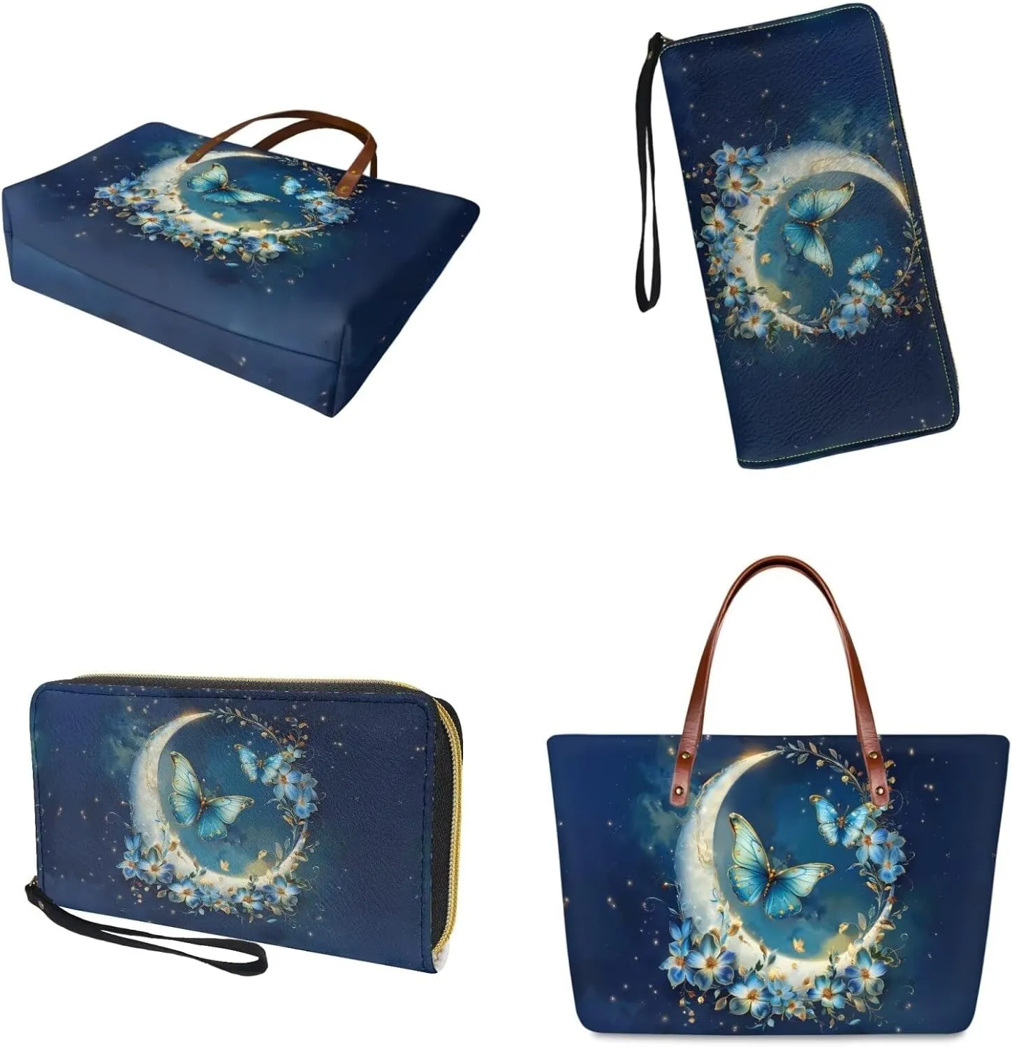 Lotusorchid Tote Top Handle Purse Set for Women, Large Top Handle Shoulder Handbag with Leather Wallet
