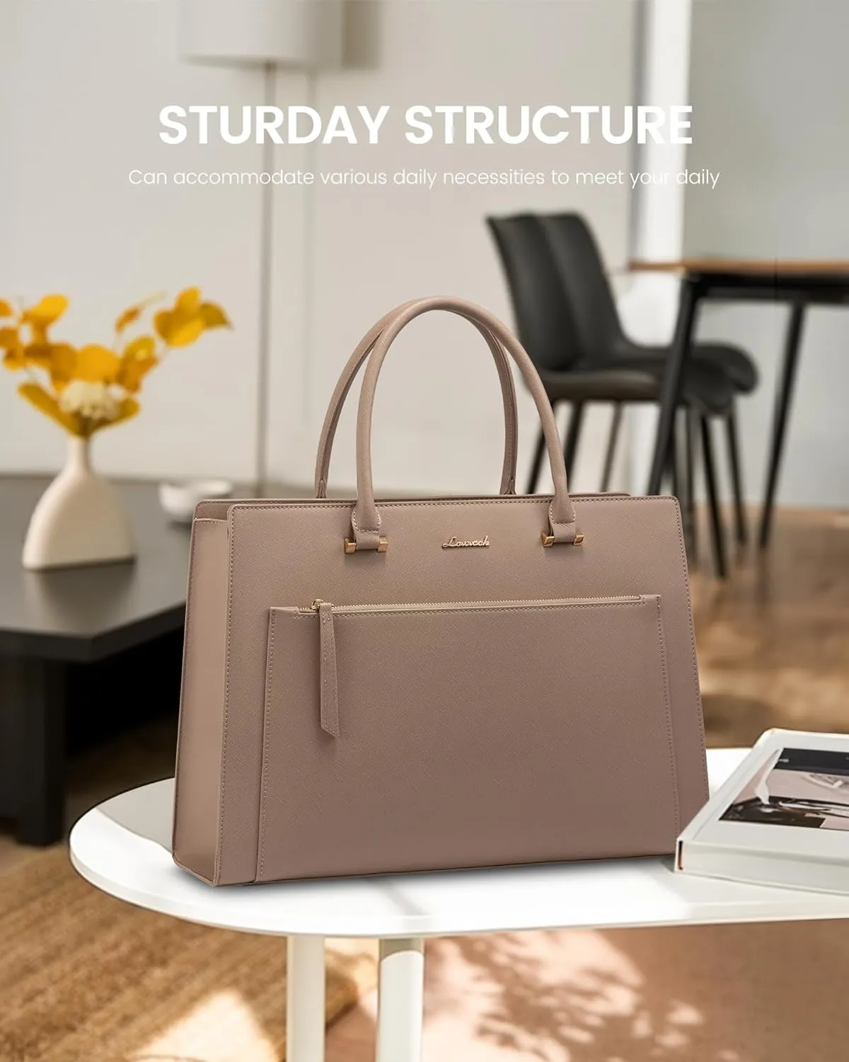 LOVEVOOK Laptop Bag for Women 15.6 Inch Tote Work Bag Leather Computer Briefcase Waterproof Business Teacher Office Handbag