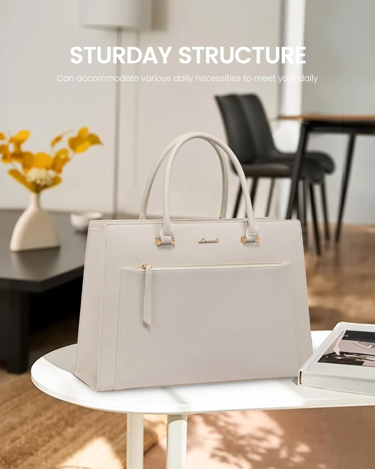 LOVEVOOK Laptop Bag for Women 15.6 Inch Tote Work Bag Leather Computer Briefcase Waterproof Business Teacher Office Handbag