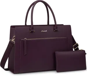 LOVEVOOK Laptop Bag for Women 15.6 Inch Tote Work Bag Leather Computer Briefcase Waterproof Business Teacher Office Handbag