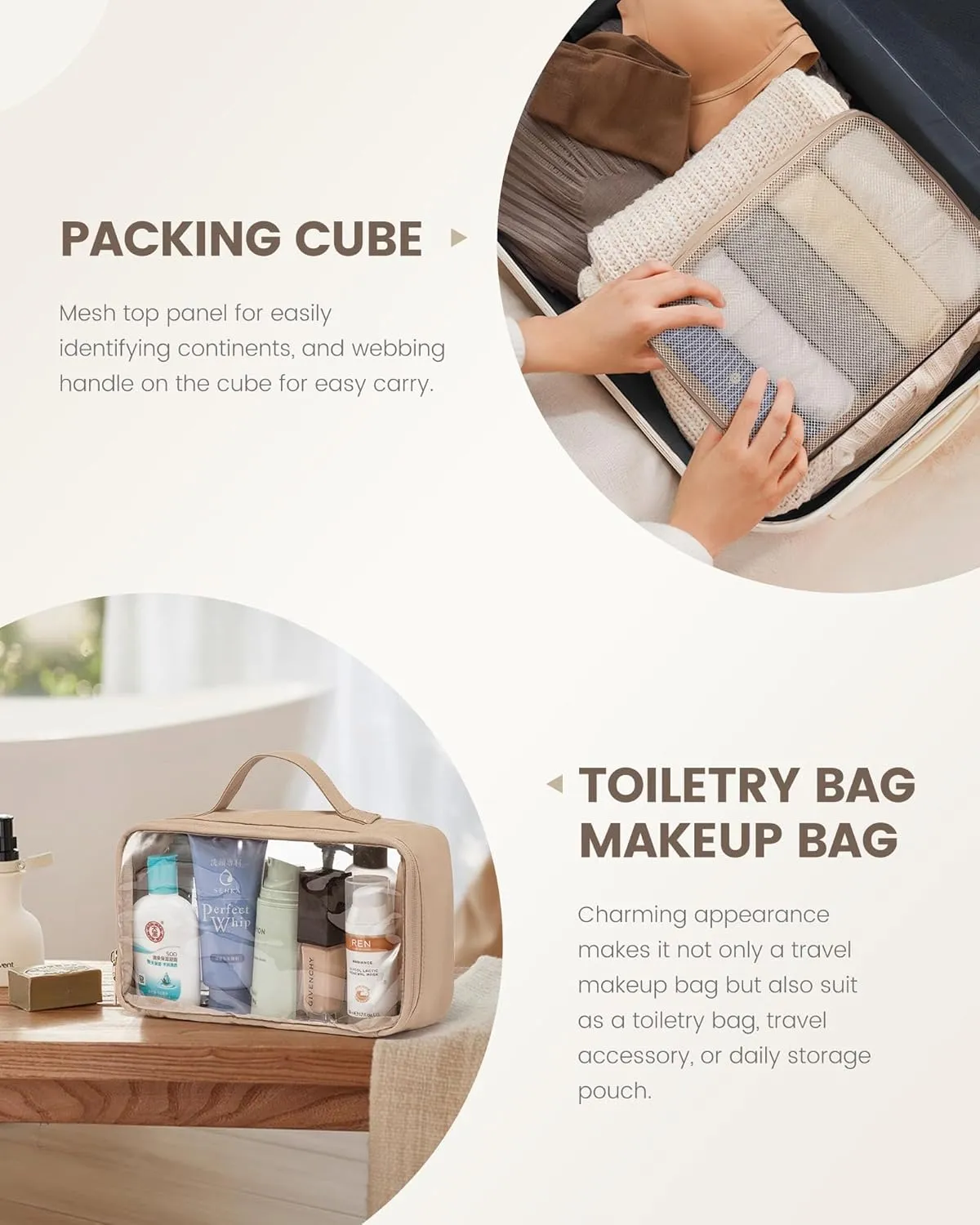 LOVEVOOK Travel Duffle Bag,Puffer Weekender Bags For Women with Shoe Compartment,42L Carry On Duffel Bags For Airplanes,Hospital for Labor and Delivery,Overnight Bag With Toiletry,3Pcs Set