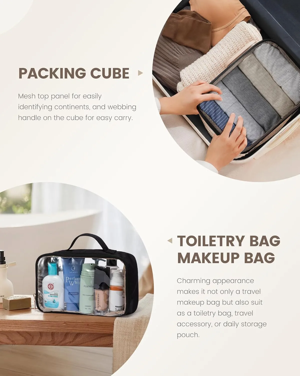 LOVEVOOK Travel Duffle Bag,Puffer Weekender Bags For Women with Shoe Compartment,42L Carry On Duffel Overnight Bags For Airplanes,Hospital Bag for Labor and Delivery,3Pcs Set