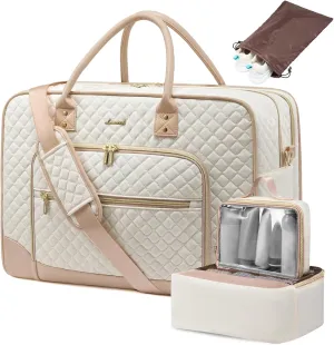 LOVEVOOK Weekender Bag for Women with Laptop Compartment, Quilted Carry on Bags for airplanes with Shoe Bag, Travel Duffel Tote Bags with Toiletry Bag, Hospital Bags with Wet Pocket Shoe Bag