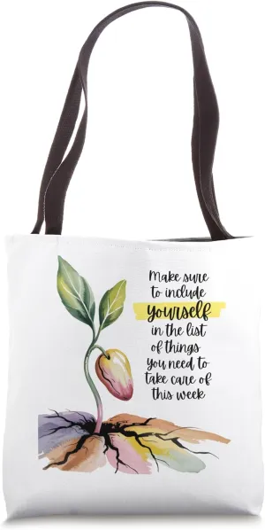 Make sure to include yourself Floral Tee Tote Bag