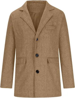 Man's Single Breasted Trench Coat Oversized Casual windbreaker Lapel Long Jacket Overcoat Long Sleeve Pea Coats
