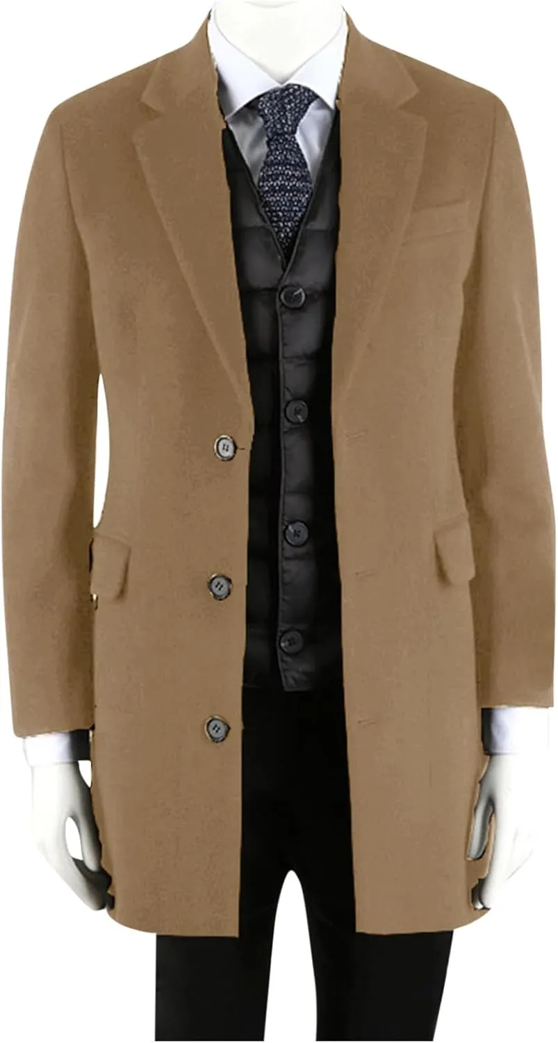 Man's Single Breasted Trench Coat Oversized Casual windbreaker Lapel Long Jacket Overcoat Long Sleeve Pea Coats