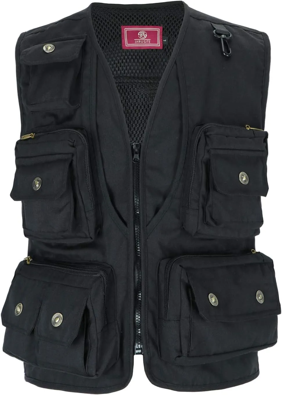 Men Utility Vest Cotton Work Safari Hiking Vest Outdoor Cargo Vest Multi Pockets Fishing Vest