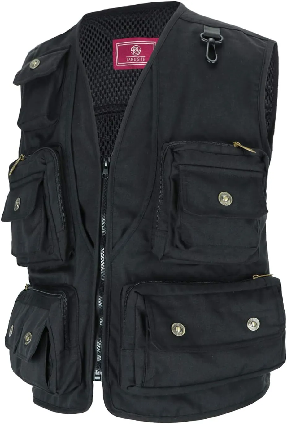 Men Utility Vest Cotton Work Safari Hiking Vest Outdoor Cargo Vest Multi Pockets Fishing Vest
