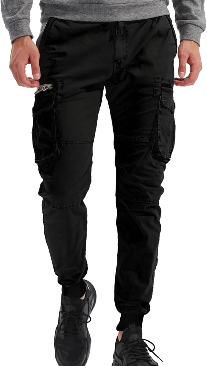 Mens Cargo Joggers Pants White Jeans Men Relaxed Fit Sweatpants Dress Pants Stacked Sweatpants Men Long Jogger