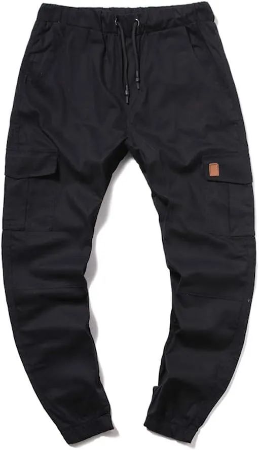 Mens Cargo Joggers Sweatpants Slim Fit Casual Workout Jogging Pants Lightweight Hiking Gym Trousers with Pockets