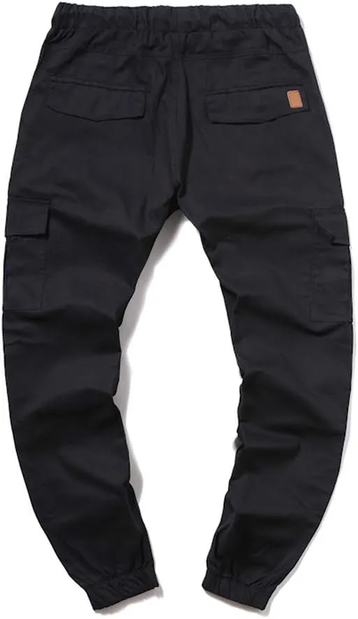 Mens Cargo Joggers Sweatpants Slim Fit Casual Workout Jogging Pants Lightweight Hiking Gym Trousers with Pockets
