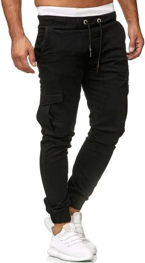 Mens Cargo Joggers Sweatpants Slim Fit Casual Workout Jogging Pants Lightweight Hiking Gym Trousers with Pockets
