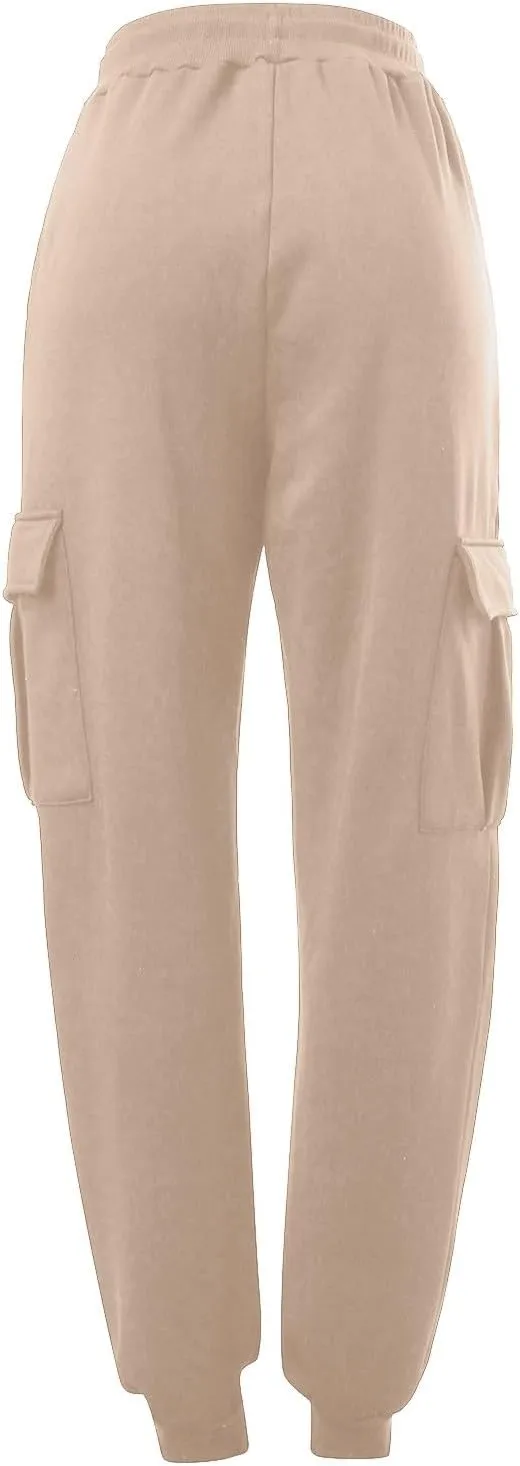 Mens Cargo Pants Casual and Warm Men's Solid Color Work Clothes Pockets and Tactical Pant Hiking Jogger for Men