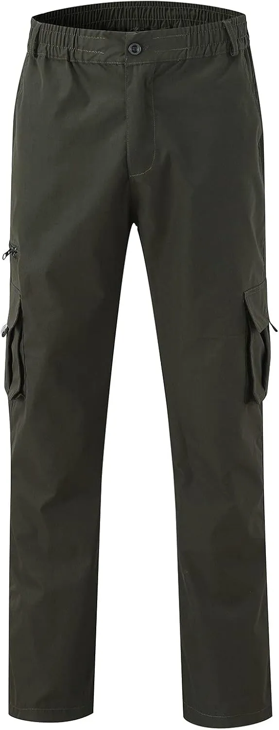 Men's Cargo Sweatpants Casual Fleece Joggers Loose Fit Open Bottom Athletic Pants for Men with Pockets