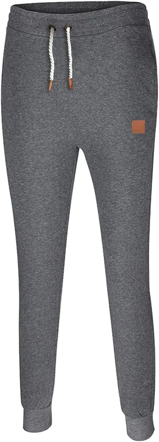 Mens Casual Pants Elastic Waist Drawstring Summer Cotton Jogger Pants, Cotton Linen Sports Beach Trousers with Pockets