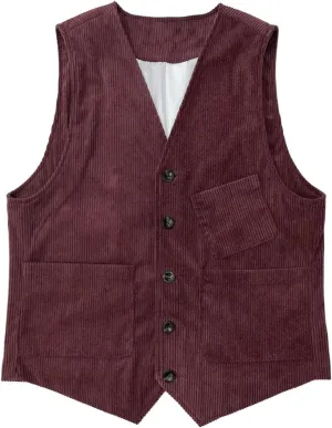 Men's Corduroy Vest Solid Color Classic Leisure Vest For Business Wedding Party Dinner Outdoor Wear ZXCV10
