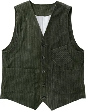 Men's Corduroy Vest Solid Color Classic Leisure Vest For Business Wedding Party Dinner Outdoor Wear ZXCV10