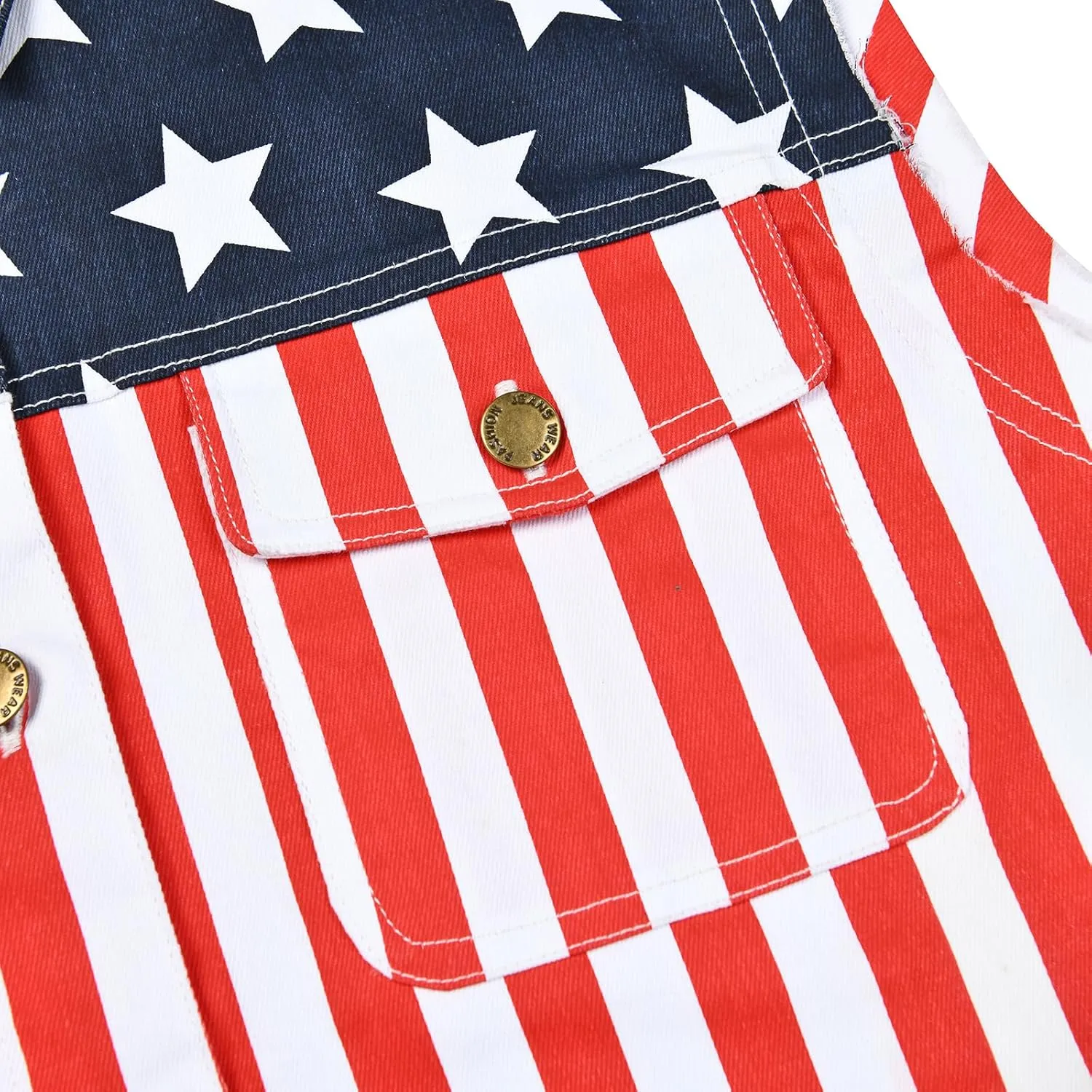 Men's Denim Loose Fit Biker Vest Sleeveless Jacket Summer Retro Lapel American Flag Jean Jacket Shirt