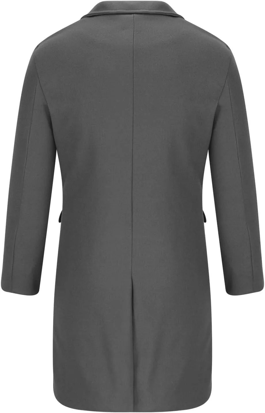 Mens Double Breasted Trench Coat Notched Lapel Long Peacoat Classic Casual Winter Overcoat Warm Cotton-padded Jacket