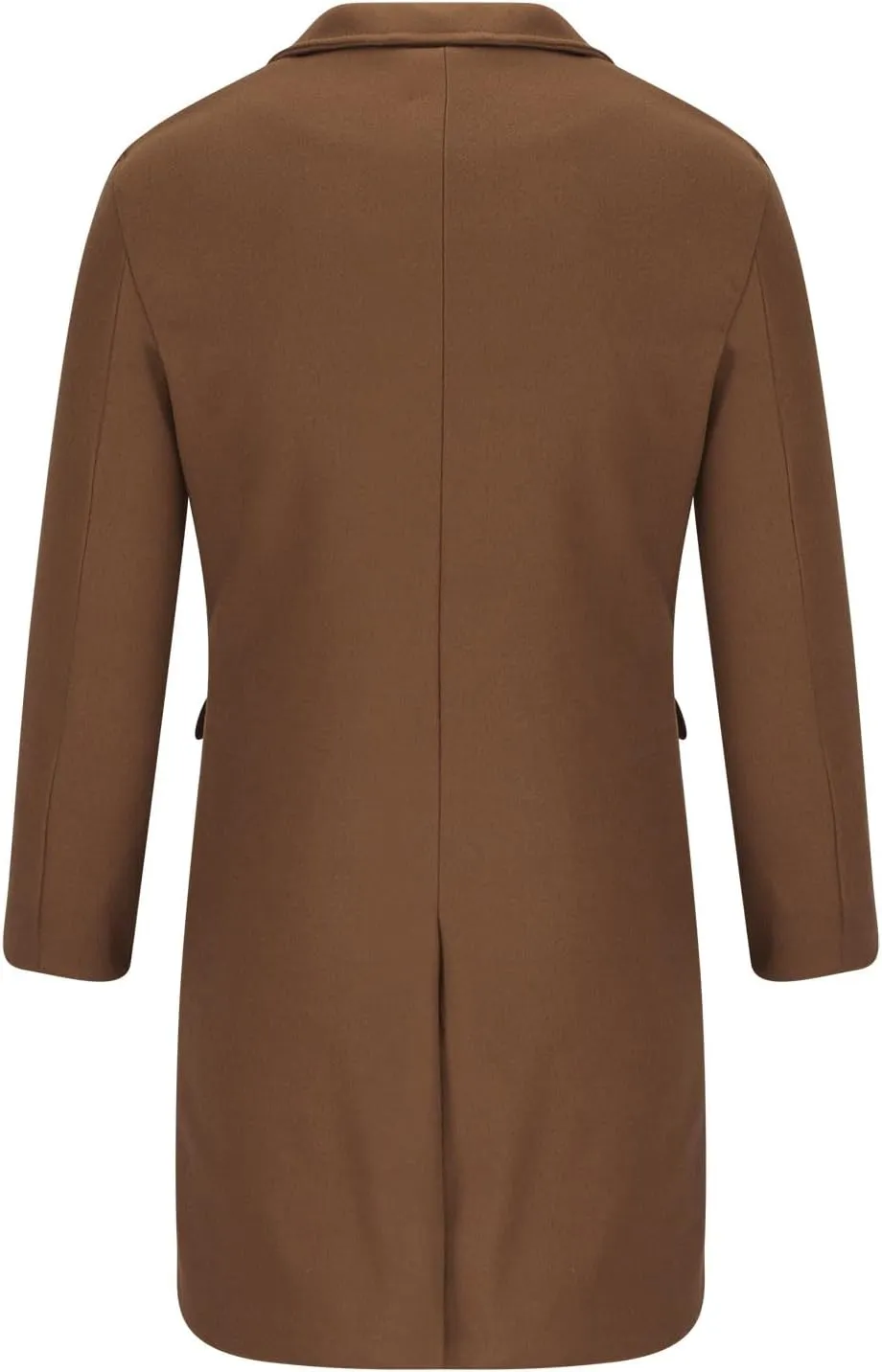 Mens Double Breasted Trench Coat Notched Lapel Long Peacoat Classic Casual Winter Overcoat Warm Cotton-padded Jacket