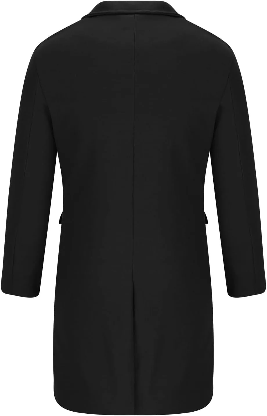 Mens Double Breasted Trench Coat Notched Lapel Long Peacoat Classic Casual Winter Overcoat Warm Cotton-padded Jacket