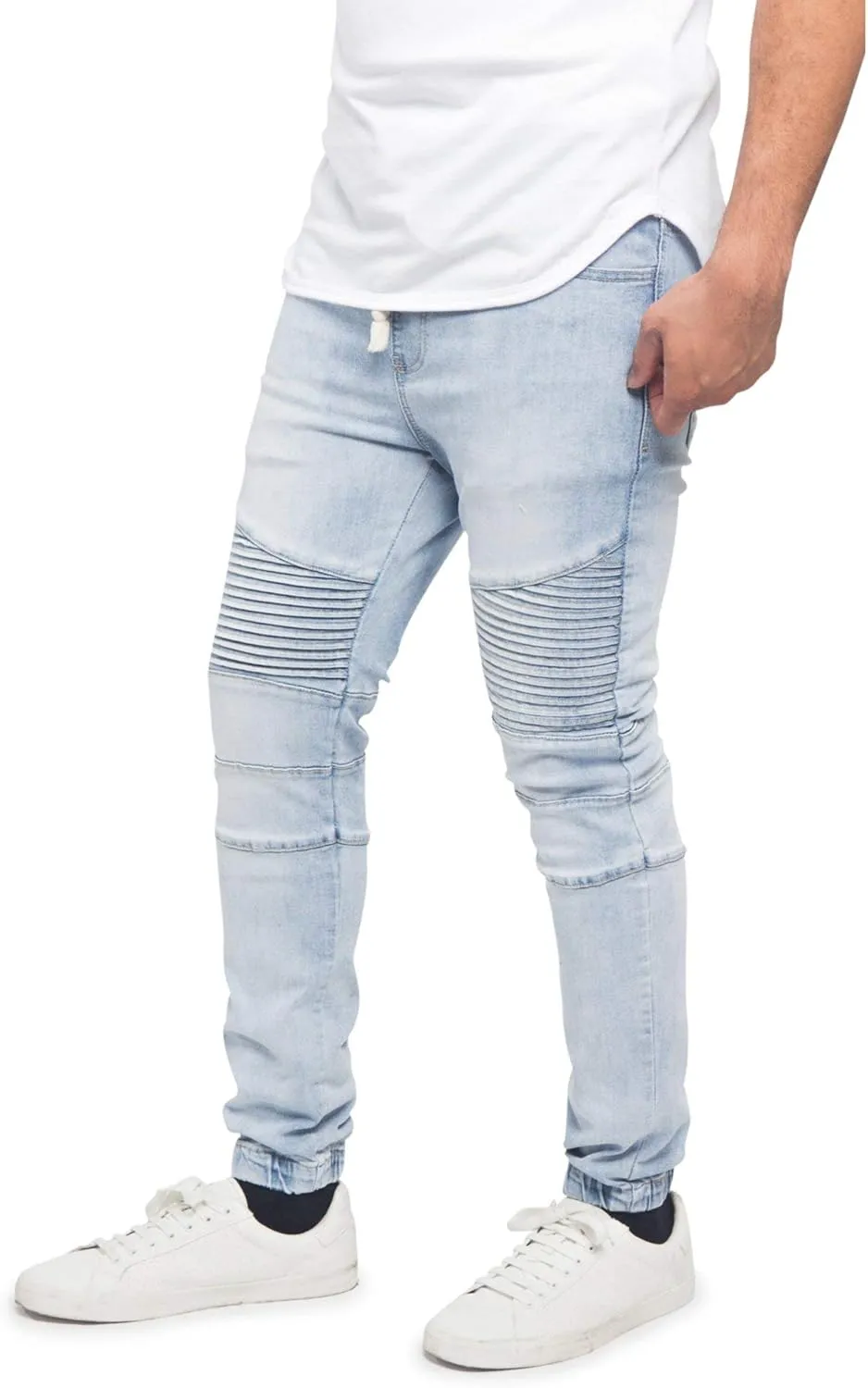Men's Drop Crotch Joggers Denim Jean Pants