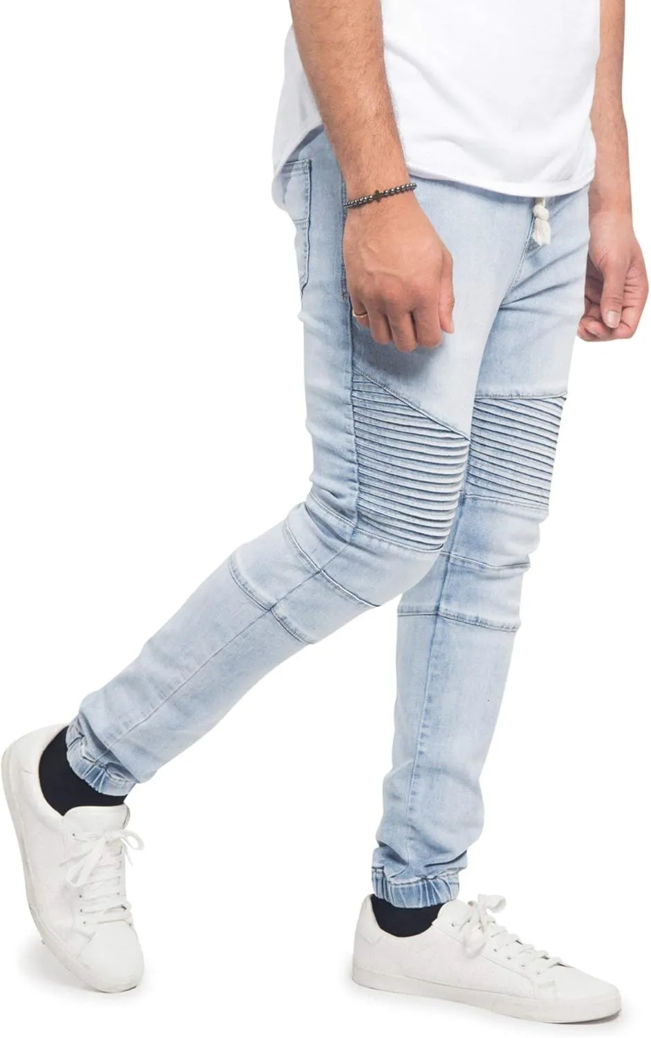 Men's Drop Crotch Joggers Denim Jean Pants