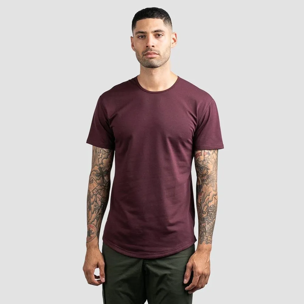 Mens Drop-Cut Men's T Shirt, Plain Tshirts for Men, Drop Cut Basic Crewneck Tee, Wrinkle Resistant, Stretch Fit