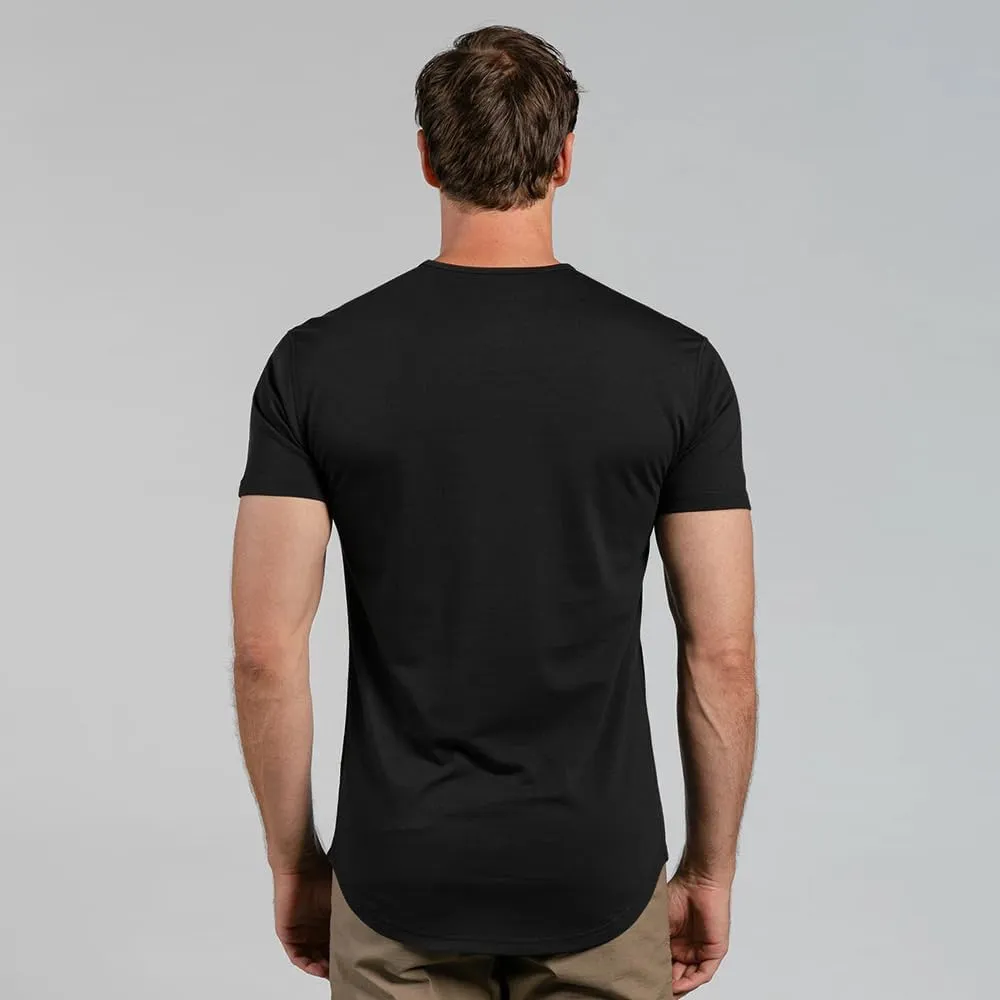 Mens Drop-Cut Men's T Shirt, Plain Tshirts for Men, Drop Cut Basic Crewneck Tee, Wrinkle Resistant, Stretch Fit