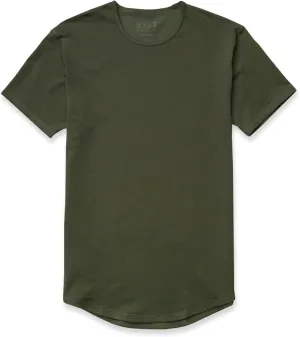 Mens Drop-Cut Men's T Shirt, Plain Tshirts for Men, Drop Cut Basic Crewneck Tee, Wrinkle Resistant, Stretch Fit