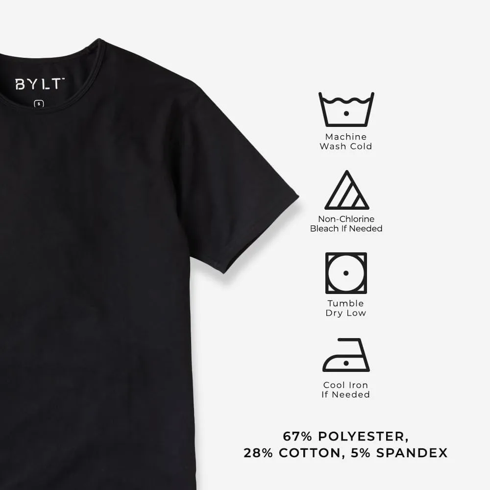 Mens Drop-Cut Men's T Shirt, Plain Tshirts for Men, Drop Cut Basic Crewneck Tee, Wrinkle Resistant, Stretch Fit