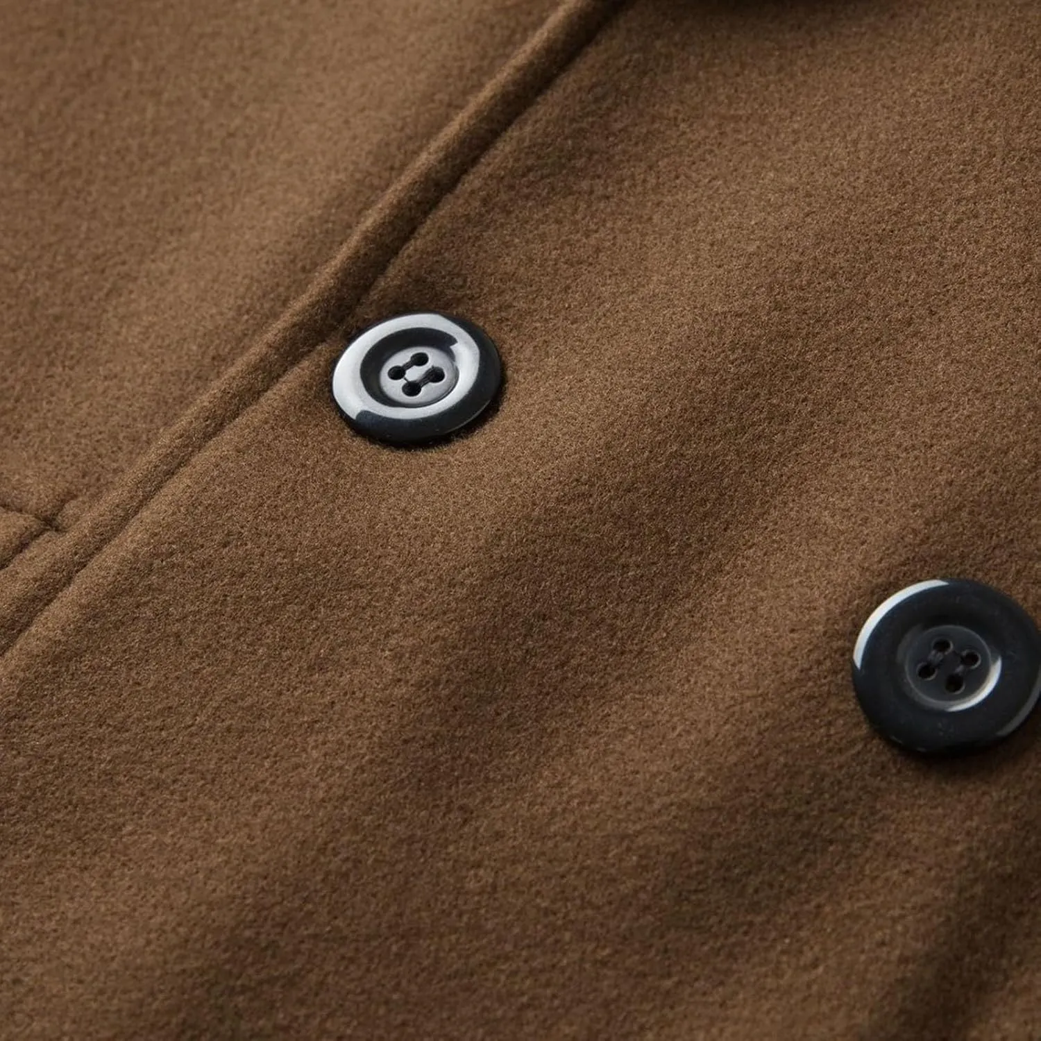 Men's Fall Winter Office Double Breasted Long Dress Wool Coat Overcoat Warm Woolen Casual Lapel Collar Trench Coats