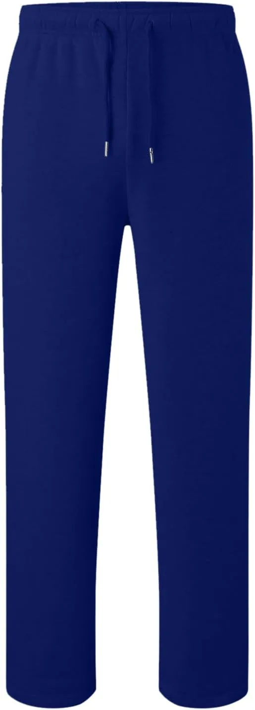 Men's Fleece Cargo Sweatpants Baggy Wide Straight Leg Joggers Classic Fit Flat Front Leisure and Daily Wear