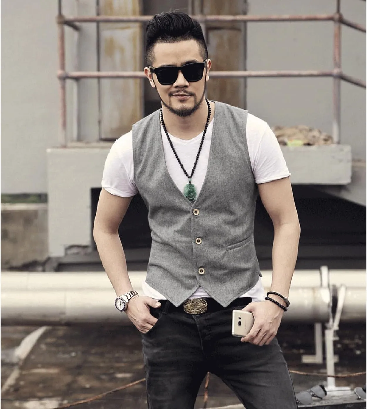 Men's Formal Fashion Dress Vest Regular Fit Lightweight Waistcoat Groomsmen Vest for Beach Wedding