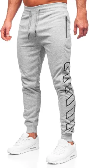 Men's Joggers Drawstring Sweatpants with Zipper Pockets Slim Fit Pants Gym Workout Trousers Work Pants for Men