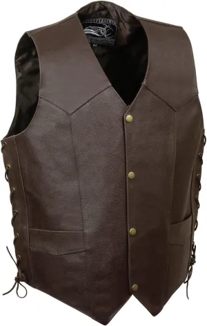 Men's Mayhem Skull Vest (Brown, Medium)