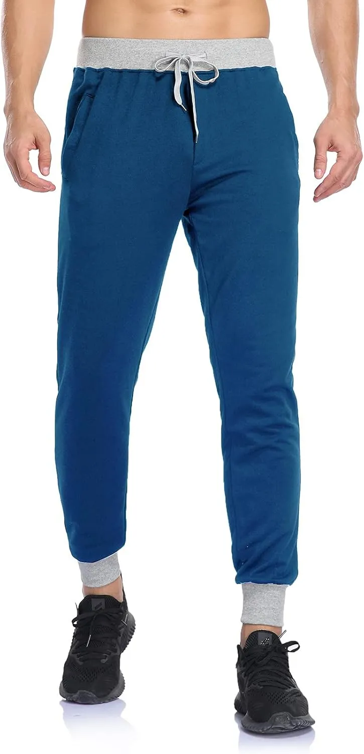Mens Pants Casual Drawstring Elastic Waist Solid Jogger Pants Skinny Beam Feed Loose Trousers Outdoor Sweatpants