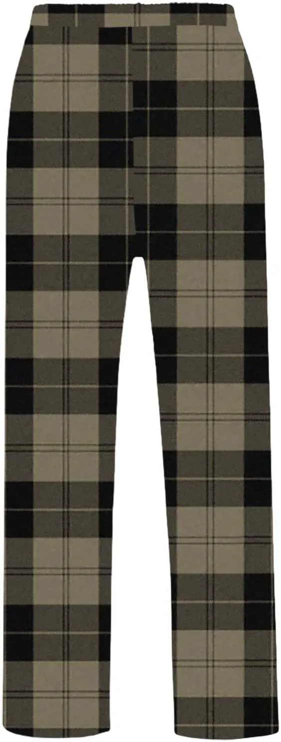 Mens Plaid Casual Pants 3D Printed Drawstring Elastic Waist Pajama Lounge Pants Big and Tall Checkered Trousers