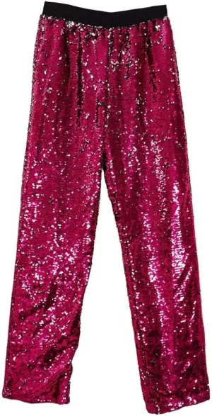 Men's Sweatpants Joggers Turned Up Sequin Trousers Wide Running Track Pants