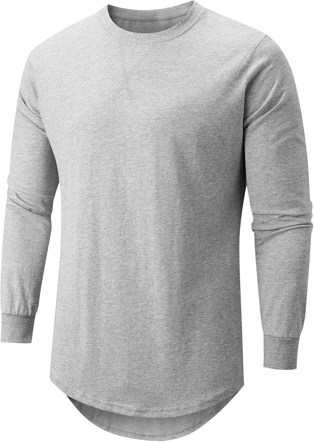 Mens T Shirts Casual Hipster Hip Hop Longline Crewneck Tee Shirts