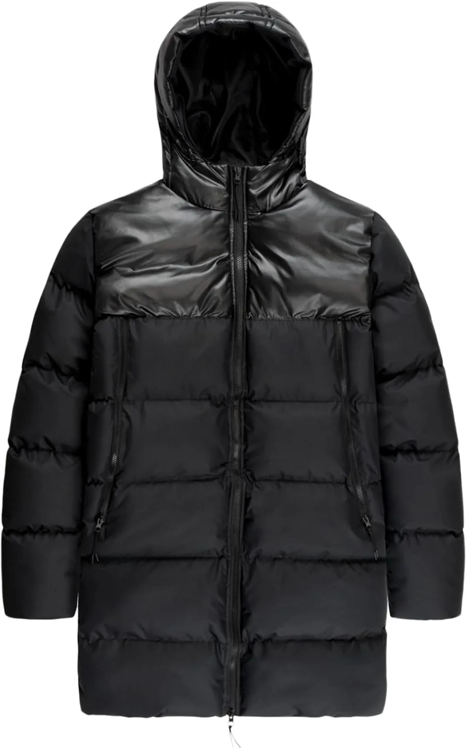 Men's Warm Thick Bread Cloth Winter Hooded Solid Color Mid-Length Full-Zipper Padded Plus Size Cotton Coat P Coat