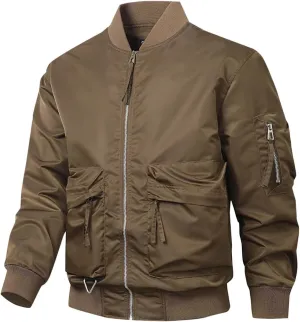 Mens Winter Coats Padded Bomber Jackets Warm Down Parkas Trendy Zip Up Jacket Thermal Cotton Overcoats with Pockets