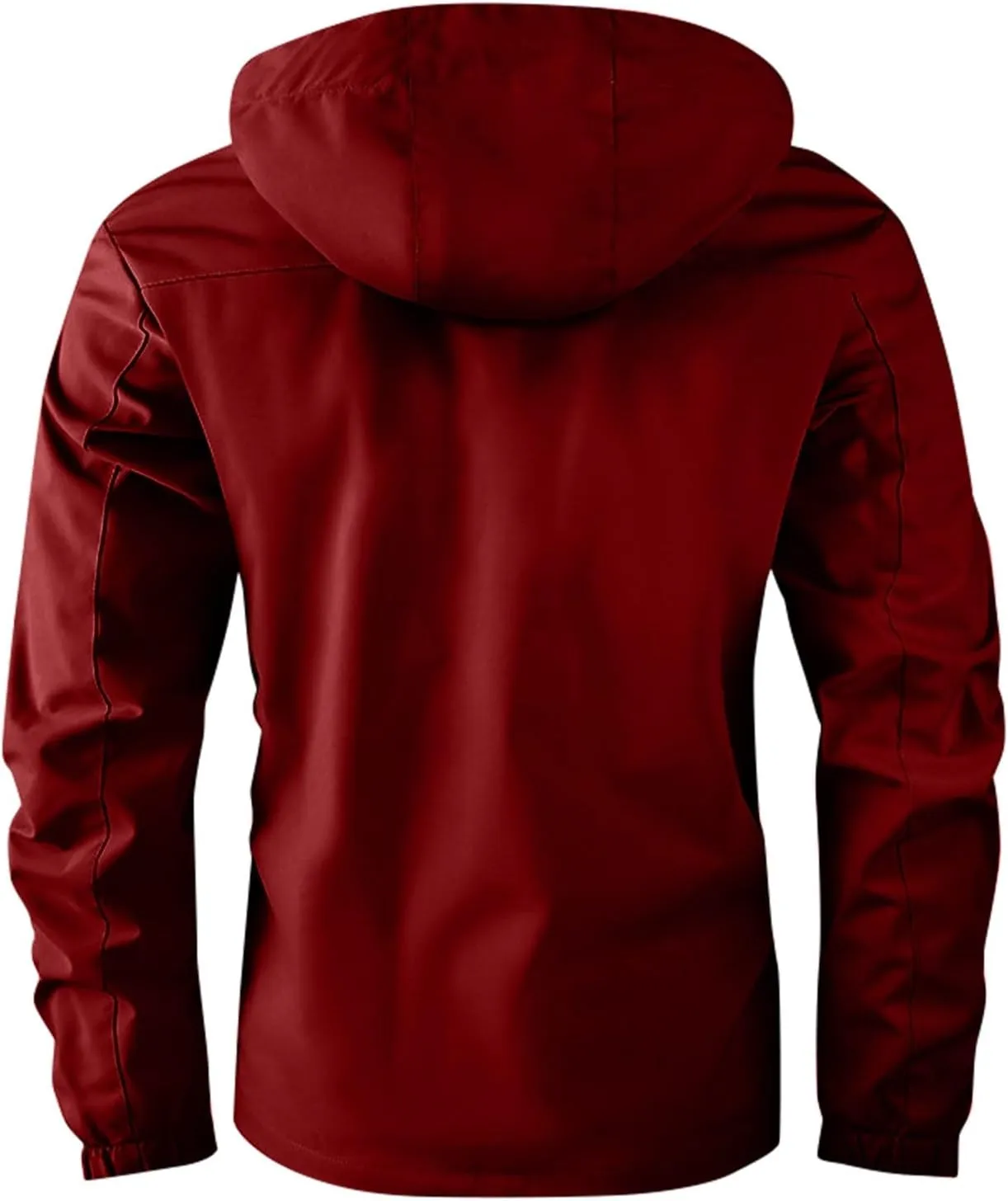 Men's Winter Solid Color Hooded Coat Waterproof Fleece Parka Thick Warm Parka Jacket with Faux Fur Removable Hood