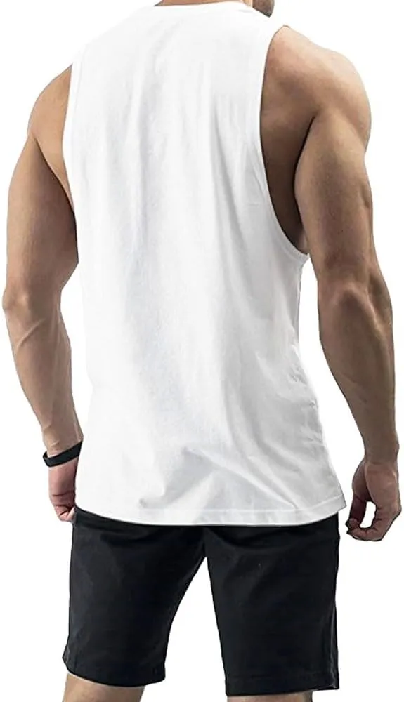 Men's Workout Tank Tops Sleeveless Gym Muscle Tee Graphic American Flag Shirt