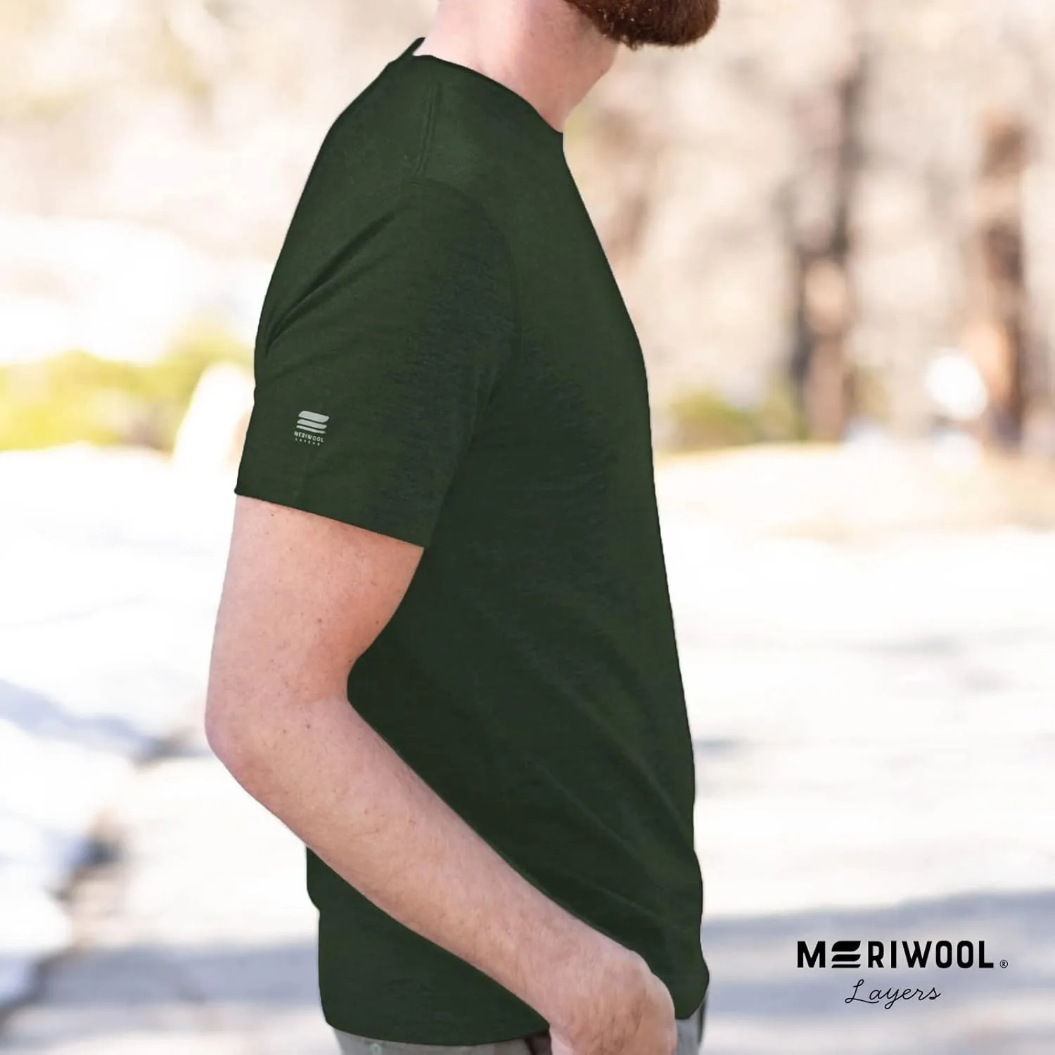 MERIWOOL Mens Merino Wool Short Sleeve T Shirt Lightweight Base Layer